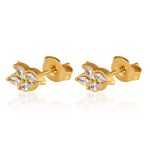 color: Four Marquise Flower Stud Earrings 7 Gold