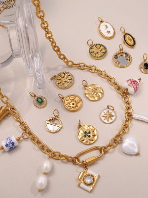 New Pendant Accessories Women's Rhinestone All-Match Light Luxury Glass Stone round Necklace
