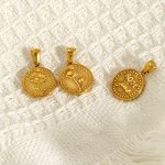 Retro Ornament Electroplated Good Luck Three-Dimensional Double-Sided 12 Lucky Flower Single Pendant Necklace Accessories DIY