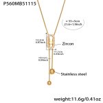color: P560-Gold Necklace -55+5cm