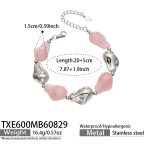 color: TXE600-Pink Color Resin Steel Color Bracelet -20+5cm
