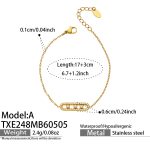 color: TXE248-A Style Gold Zircon Bracelet 17+3cm