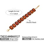 color: TXE554-Coffee Glass Stone Bracelet -18+3cm