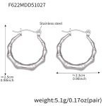 color: F622-Steel Color Geometric Bamboo Joint Earrings