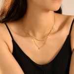 Light Luxury Starry Shiny Diamond-Shaped Sequins Clavicle Necklace Exquisite Starry Stainless Steel Necklace