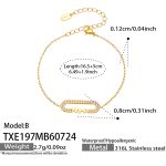 color: TX197-B Style MAMA Zircon Gold Bracelet -16.5+5cm