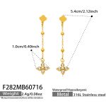 color: F282-White Zircon Gold Earrings