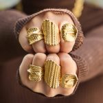 INS Stainless Steel Eye-Catching Ring Female 18K Gold Plated Color Retaining Design Personality Cell Phone Finger Ring