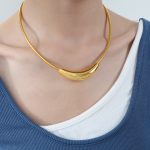 color: P1604-Gold Necklace -40cm