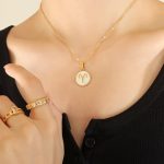 color: P1320-Gold Aries Necklace -40+5cm