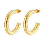 color: Hammered Hollow C Shape Gold MS-527B