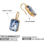 color: TXF554-Light Blue Glass Stone Earrings