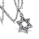 New Hip Hop Six-Pointed Star Sweater Chain Clothing Accessories Alloy for Die Casting Pendant Bathroom Long Necklace