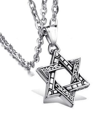 New Hip Hop Six-Pointed Star Sweater Chain Clothing Accessories Alloy for Die Casting Pendant Bathroom Long Necklace