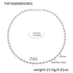 color: TXP368-Steel Color Heart Zircon Necklace 43cm