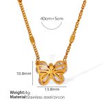 color: XL377WEG White Zircon Gold Necklace