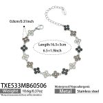 color: TXE533-Black Zircon Steel Color Bracelet 16.5+5cm