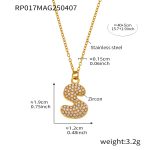 color: RP017-S Letter Gold Necklace 40+5cm