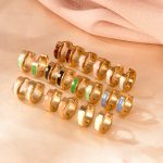 round Stainless Steel Oil-Plated Earrings Women's 18K Vacuum Plated All-Match Earrings