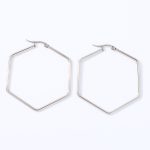 color: 5 Hexagon Earrings Steel Color