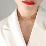 color: P921-Gold Necklace -34+5cm