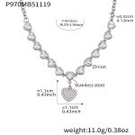 color: P970-Steel Color Necklace 42+5cm