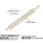 color: TXE554-White Zircon Gold Bracelet -18+3cm