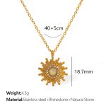 color: XL347WEG Natural Stone Gold Necklace