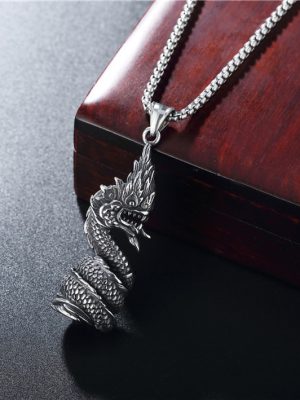 Retro Stainless Steel Faucet Wolf Tooth Men's Necklace Punk Men Pendant Ornaments