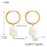 color: F340-Gold Pearl Earrings
