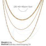 color: XL375WEG White Enamel Multi Layer Gold Necklace
