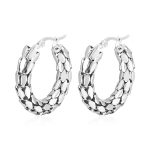 color: Snake Scale Earrings Steel Color