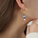 color: F226-Blue Natural Stone Earrings