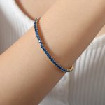 color: E048-Deep Blue Zircon Gold Bracelet