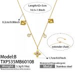 color: TXP535-B Style Gold Necklace 42+5cm