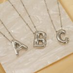 Stainless Steel Letter Necklace Female 3D Design Ornament Quality Commuter