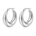 color: Polished Hollow Earrings Steel Color MS-002