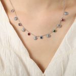 color: P366-Steel Color Necklace -40+5cm