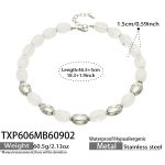 color: TXP606-White Resin Steel Color Necklace -46.5+5cm