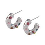 color: F602-Steel Color Multicolor Zircon Earrings
