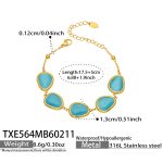 color: TXE564-Gold Lake Blue Cat's Eye Stone Bracelet