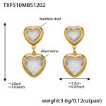 color: TXF510-White Faceted Stone Gold Earrings