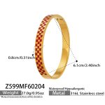 color: Z599-Cube Plaid Red Color Bangle
