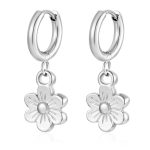 color: Steel Color Flower Flower Ear Cuff MS-687