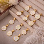 Constellation round Plate Pendant Simple Stainless Steel 18K Gold Temperament Wild Shell New Accessories