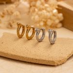 New Light Luxury Advanced Exaggerated Personalized C- Shaped 18K Stud Earrings Snake Texture Stainless Steel Earrings Earrings for Women