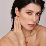 Ring Zircon Earrings Dual-Wear Double Circle Design Stainless Steel Color Retention New Earrings