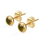color: 5MM Zircon Stud Earrings (Olive Green)