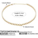 color: TXP593-Shell Pearl Gold Necklace -37+5cm