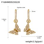color: F1684-Gold Zircon Earrings